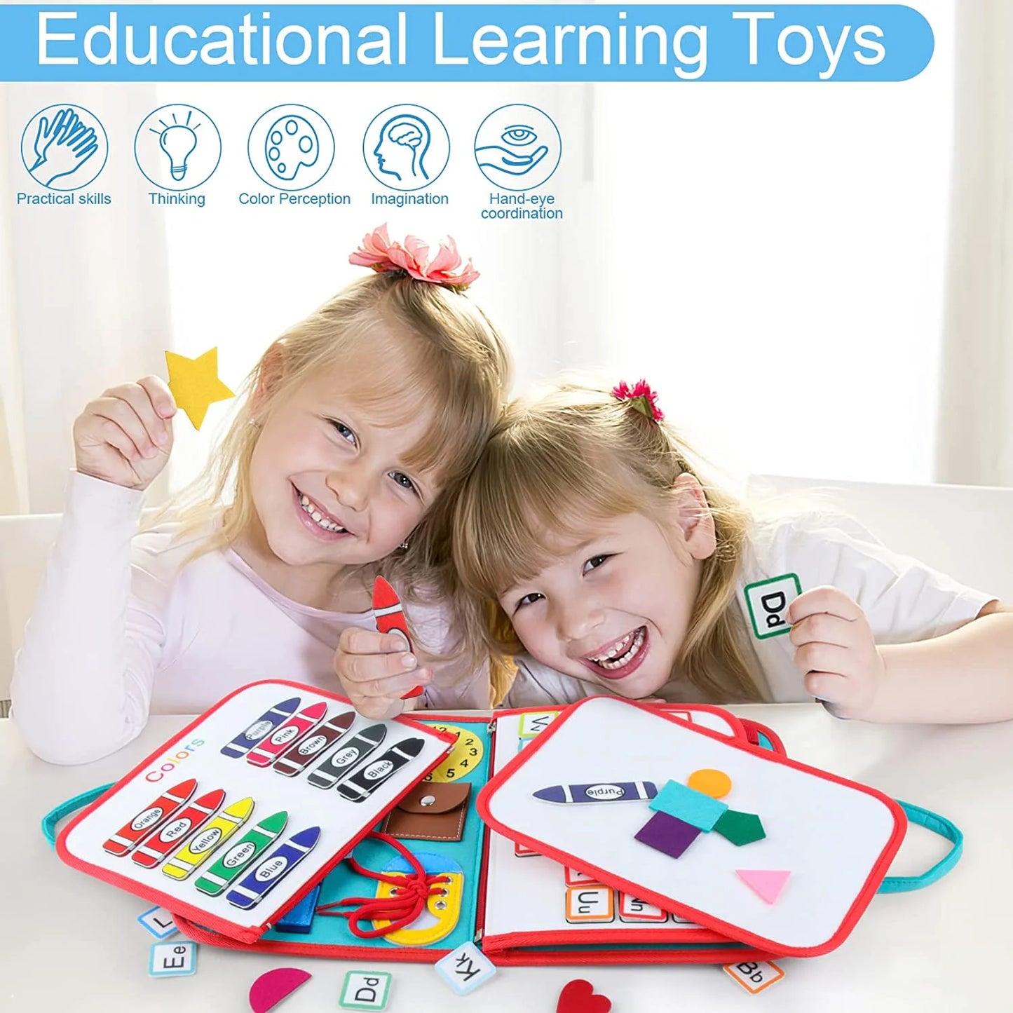 Busy Board Toys for Toddlers 1 2 Year Old - Montessori Learning Toys - Birthday Gift Toys for 3 4 5 Girls Boys