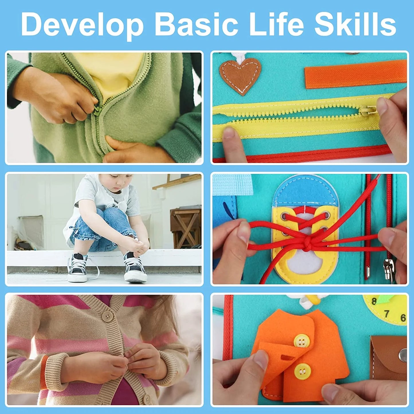 Busy Board Toys for Toddlers 1 2 Year Old - Montessori Learning Toys - Birthday Gift Toys for 3 4 5 Girls Boys