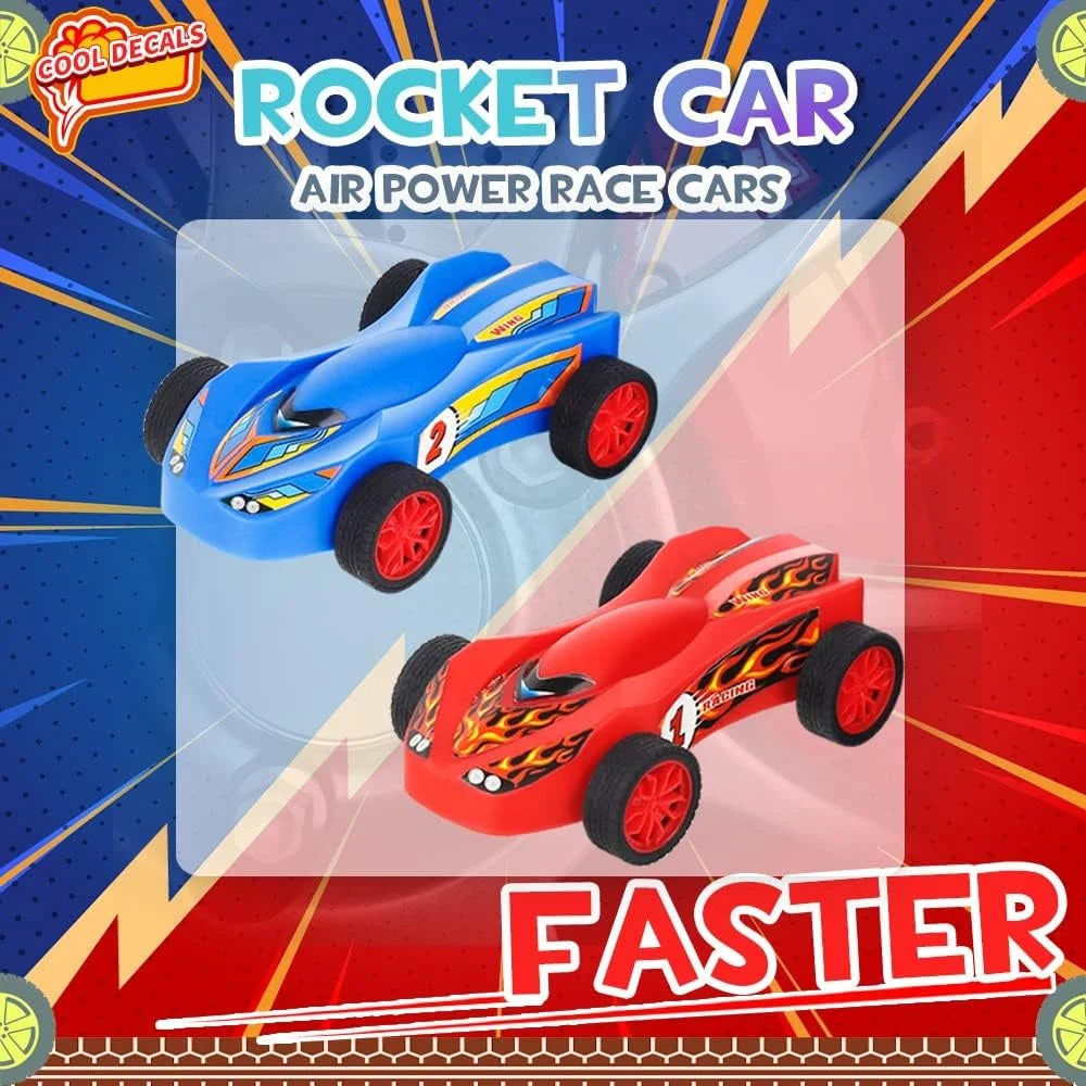 Birthday Gifts for Kids, Toys for Boys 8 to 11 Years,Air Powered Cars for Boys and Girls,2 Toy Car Launchers and Air Powered Cars with Ramp and Finish Line