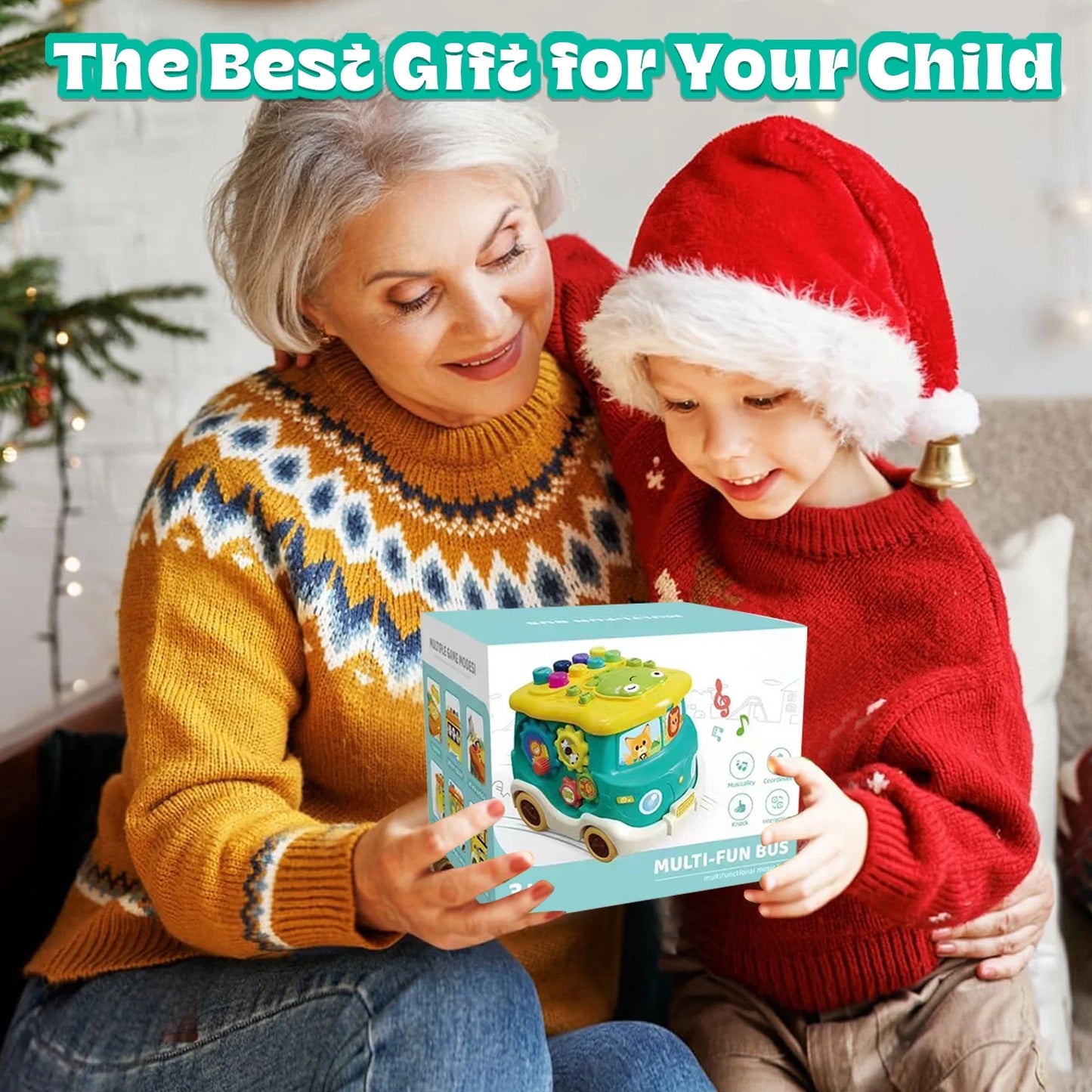 Baby Toys for 6 12 Months, Learning Toys for 1 2 3 Year Old Boys Girls, Light up Musical Busy Board Toy for Toddlers 1-3, Baby Toys for 12 24 Months