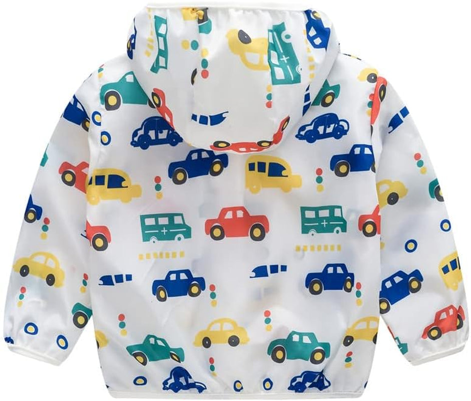 Toddler Boys Girls Sunscreen Jackets Printing Cartoon Hooded Outerwear Zipper Coats Snow Jackets for (Yellow, 3 Years)