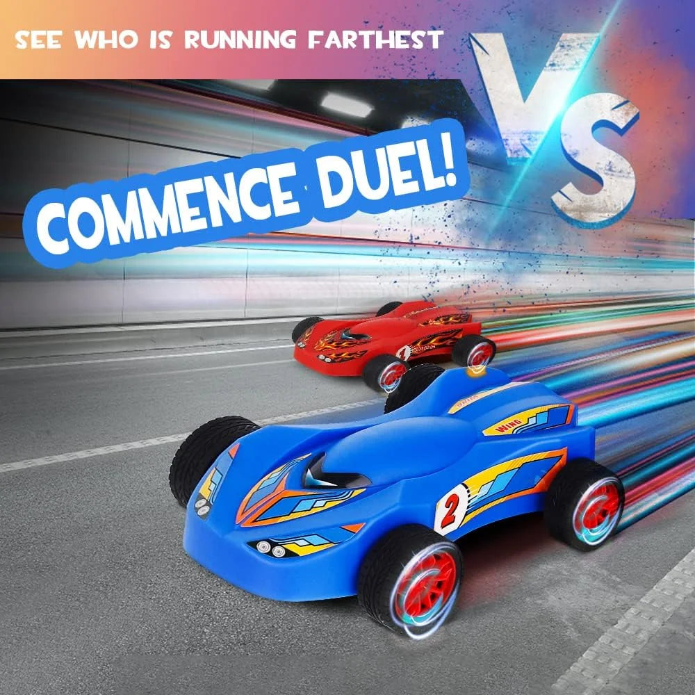 Birthday Gifts for Kids, Toys for Boys 8 to 11 Years,Air Powered Cars for Boys and Girls,2 Toy Car Launchers and Air Powered Cars with Ramp and Finish Line