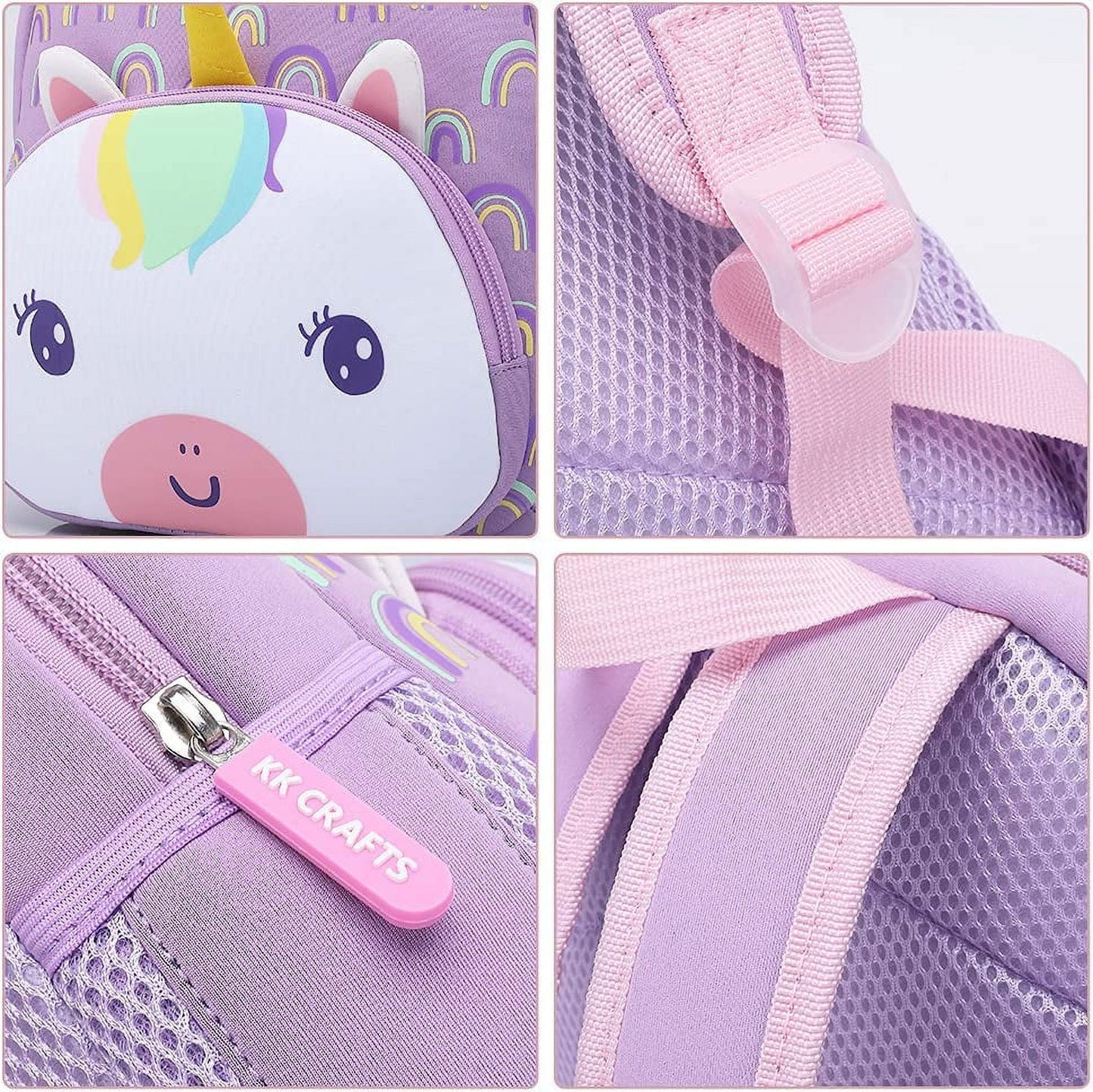 Cute Toddler Backpack Baby Girls Preschool Daycare Backpack Bookbag Schoolbag Gifts for Kids Little Girls(Rainbow Unicorn)