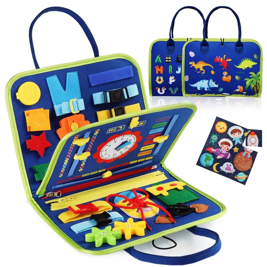 Busy Board Montessori Toys Gifts, Sensory Toys,Educational Travel Toys, Preschool Activities for Learning Fine Motor Skills