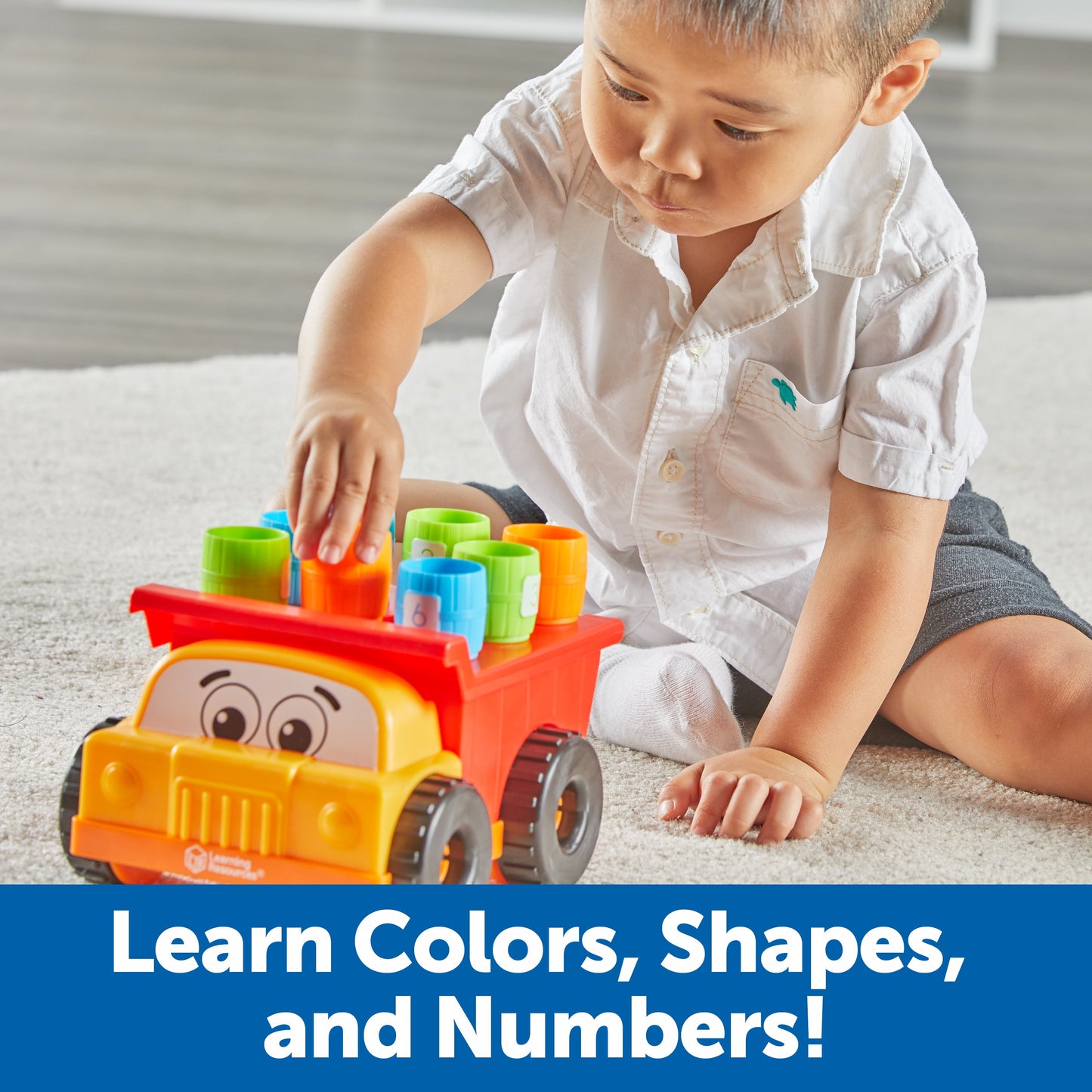 Tony the Peg Stacker Dump Truck - 10 Pieces, Toddler Learning Toys for Boys and Girls Ages 18+ Months