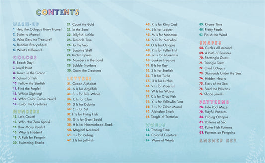 School Skills Activity Books: Ocean Animals Preschool Activity Book : 75 Games to Learn Letters, Numbers, Colors, and Shapes (Paperback)