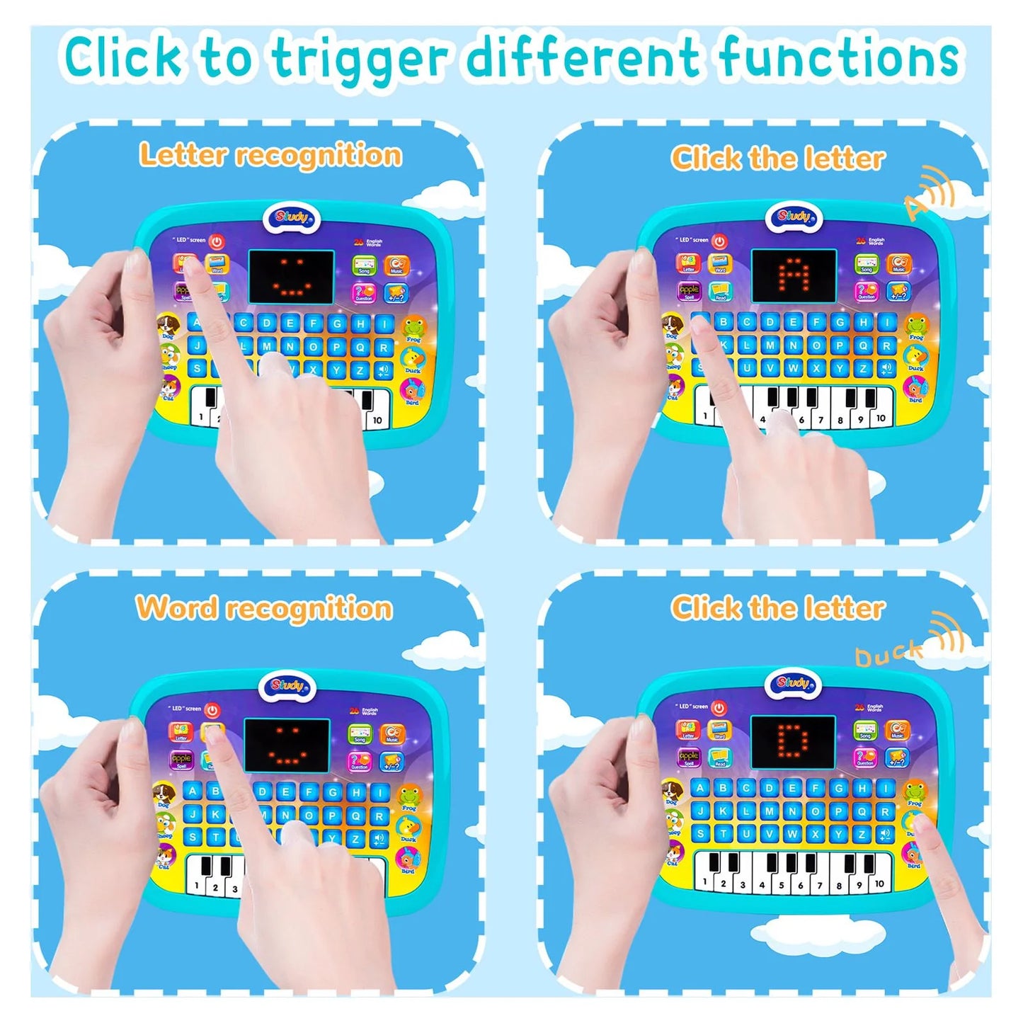 12 24 36 Months Old Toys Kids Birthday Gift Learning Computer Toy for 2 3 4 Year Old Boys Girls Educational Tablet for Toddler Age 2-5 Preschool Alphabet Math Learning Toys for 2 3 Year Old