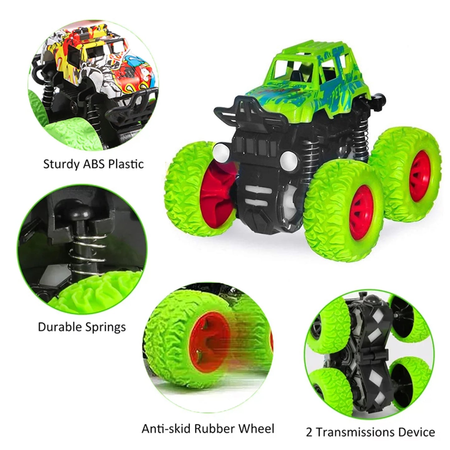 Friction Powered Monster Car Toddler Toys, Little Baby Gift for Kids 1-5 Years, Birthday Christmas Party Gifts for Boys Girls Age 2+
