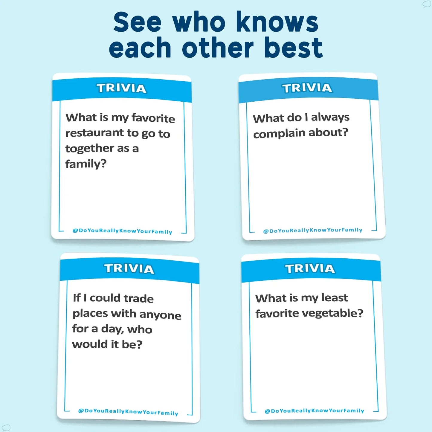 Do You Really Know Your Family? Fun Family Card Game, Ages 8+,