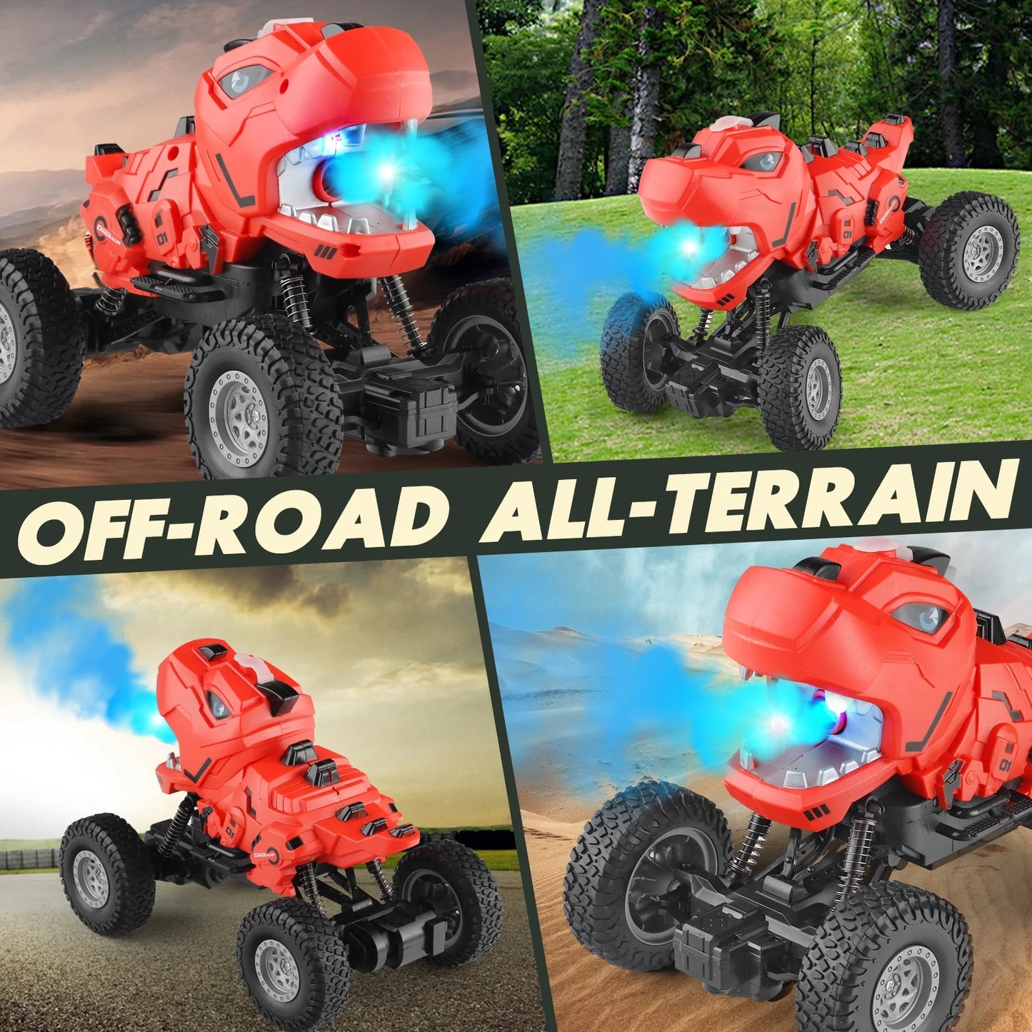 Dinosaur Remote Control Car Monster Trucks RC Car Toys for Boys Kids and Toddlers 1:16 Scale Christmas Birthday Gifts