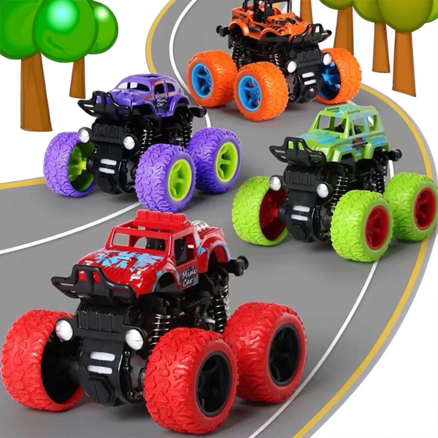 Friction Powered Monster Car Toddler Toys, Little Baby Gift for Kids 1-5 Years, Birthday Christmas Party Gifts for Boys Girls Age 2+