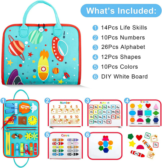 Busy Board Toys for Toddlers 1 2 Year Old - Montessori Learning Toys - Birthday Gift Toys for 3 4 5 Girls Boys