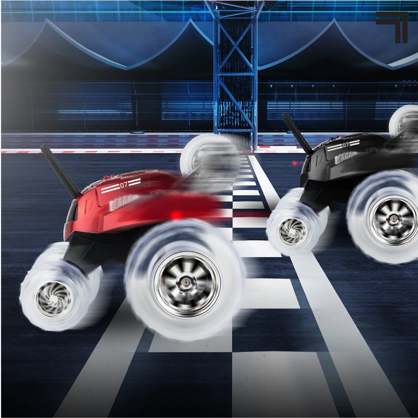 ® Thunder Tumbler Remote Control Car, with LED Lighting and 360 Spins, Age 6+, Red