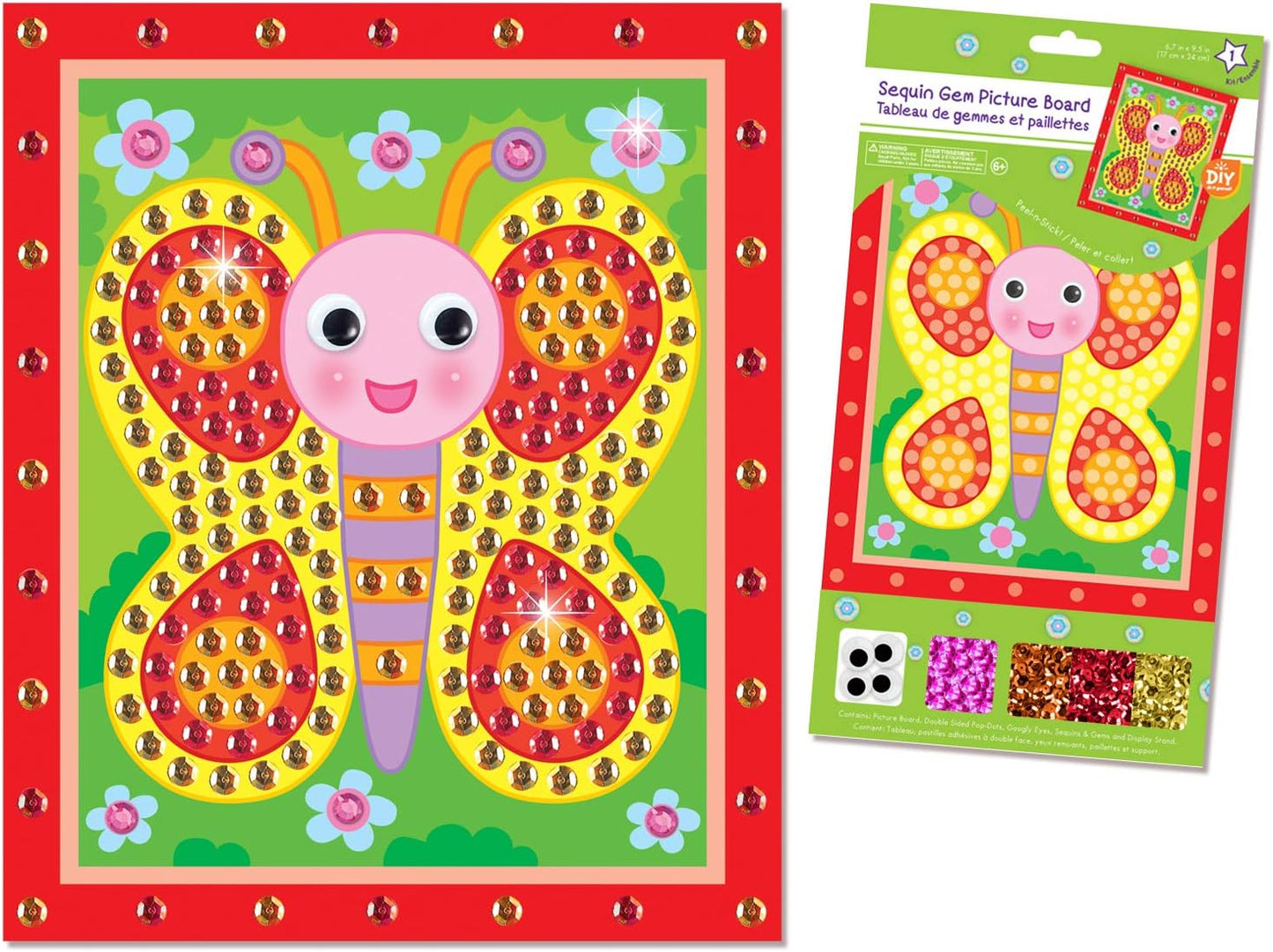 Mosaic Kit Mosaic Sticker Art Kits for Kids Sticker Art for Kids Sticker Mosaic Sticky Mosaics for Kids DIY Kits for Girls Arts and Crafts for Kids Diamond Art for Kids Activities - Butterfly