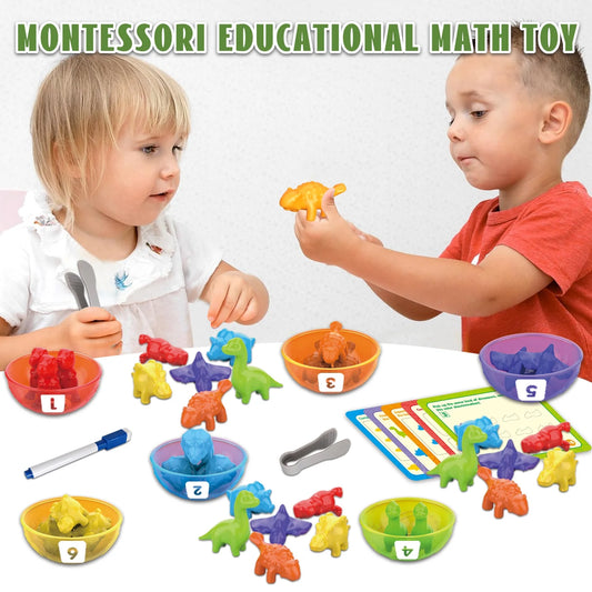 Counting Dinosaurs Toys, Learning Toys for 3 4 5 6 Years Old Boys Girls, Toddler Preschool Sensory Early Educational Toys Ages 2-4, 5-7