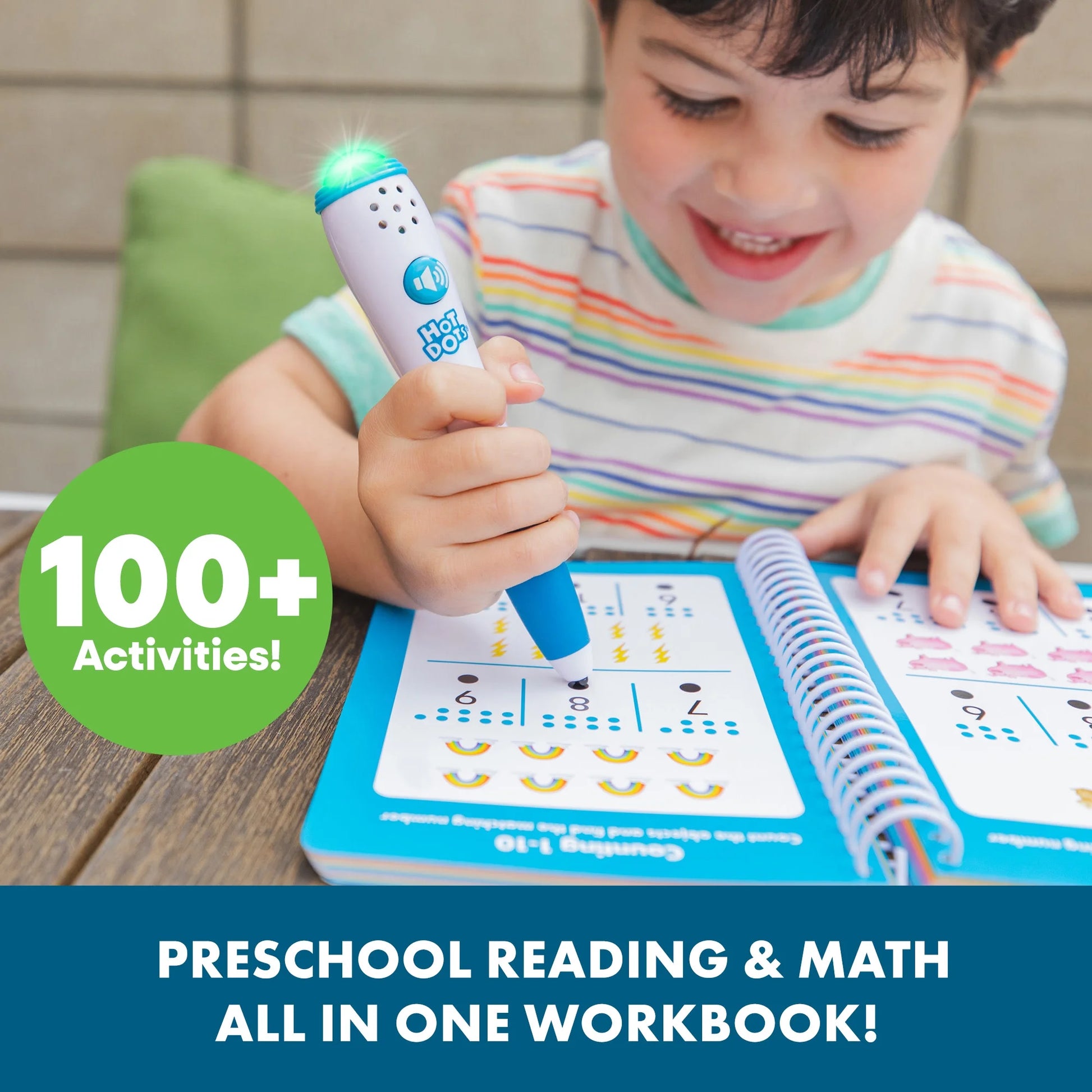 Hot Dots Preschool Essentials: Reading & Math Workbook, Ages 4+