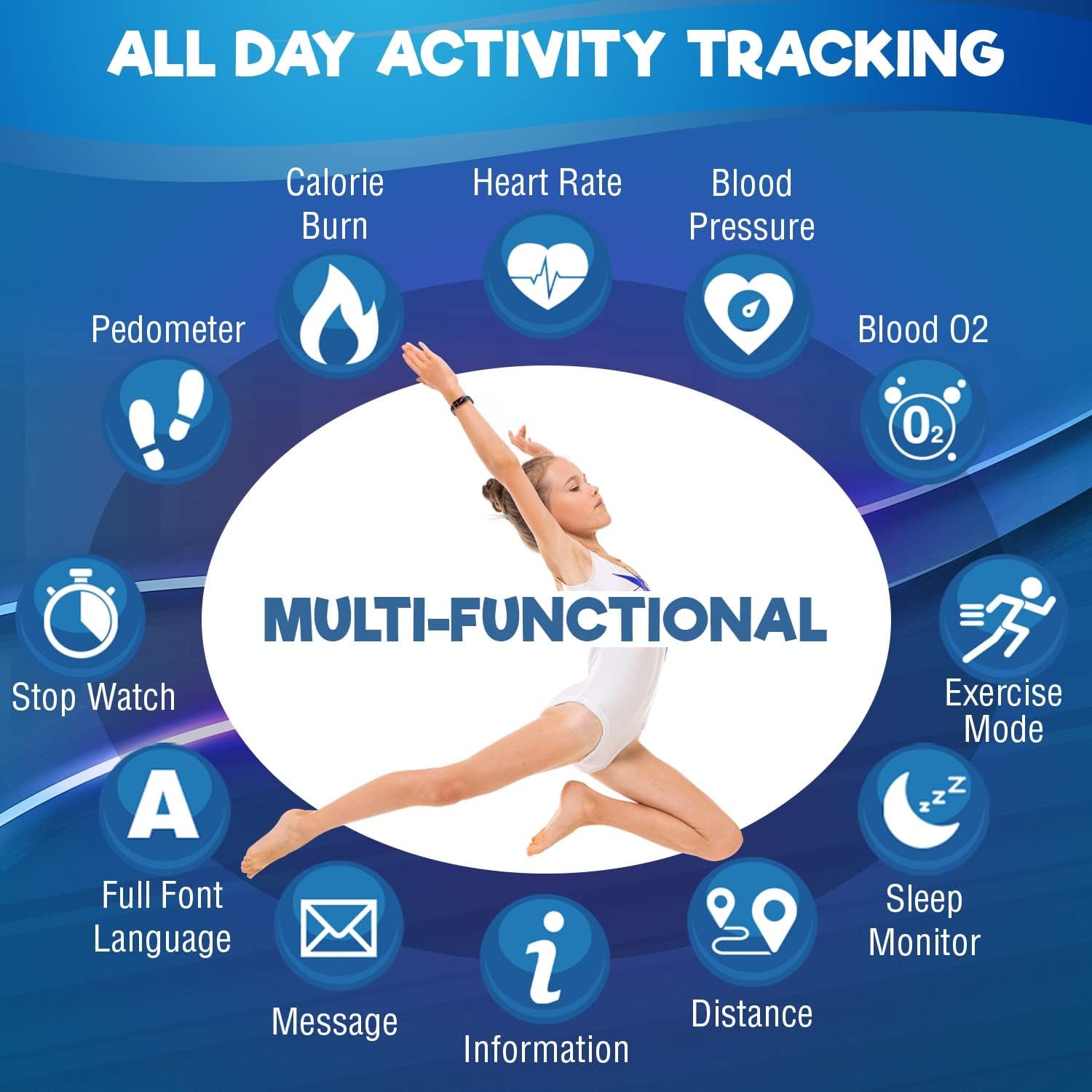 Kids Fitness Tracker for Age 5-16, 2022 Upgraded Kids Watch with Pedometer, Sleep Monitor & Calorie Counter, Fitness Watch for Girls & Boys (Black)