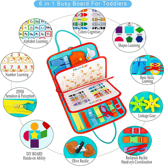 Busy Board Toys for Toddlers 1 2 Year Old - Montessori Learning Toys - Birthday Gift Toys for 3 4 5 Girls Boys