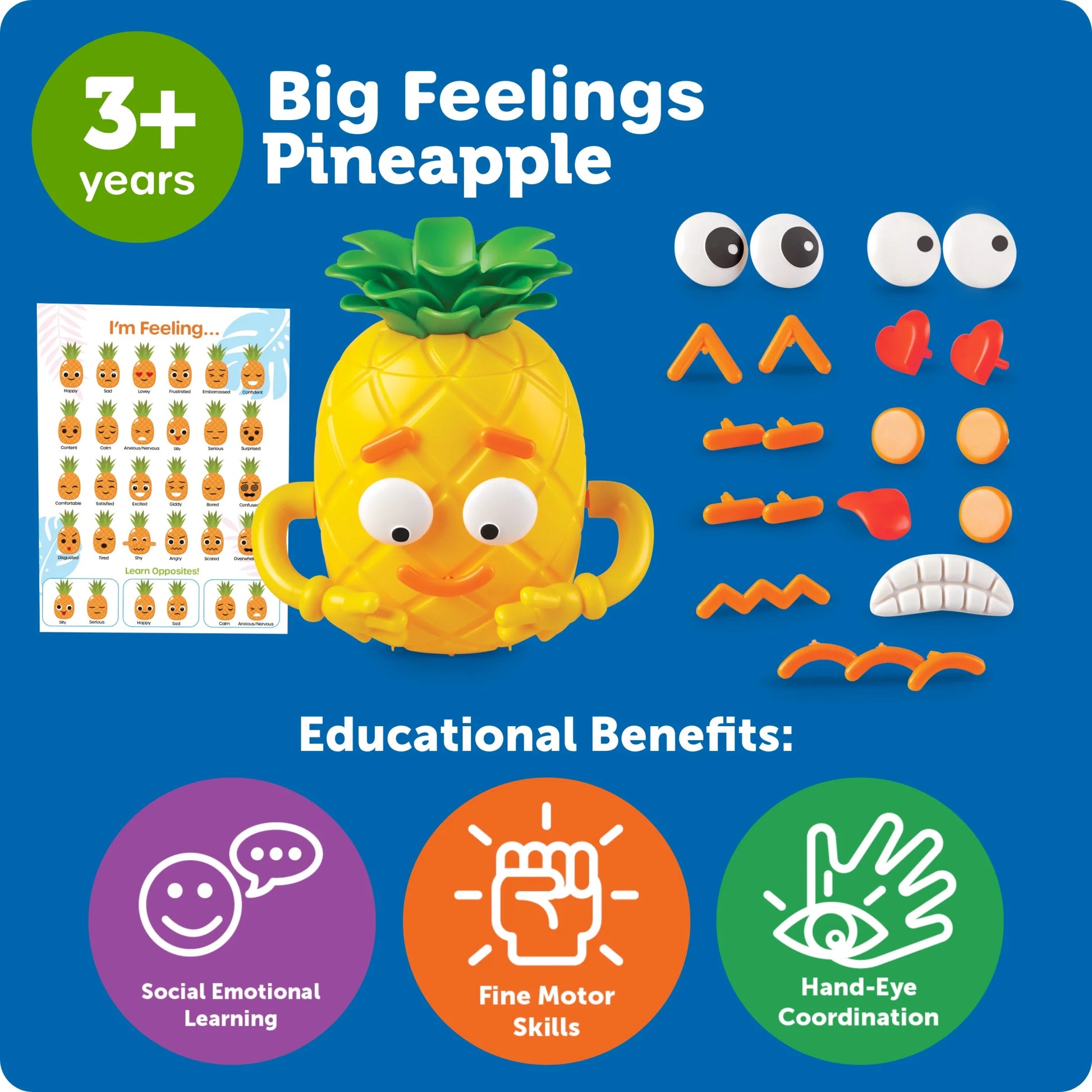 Big Feelings Pineapple Social Emotional Toy Creative Play Ages 3 and Up