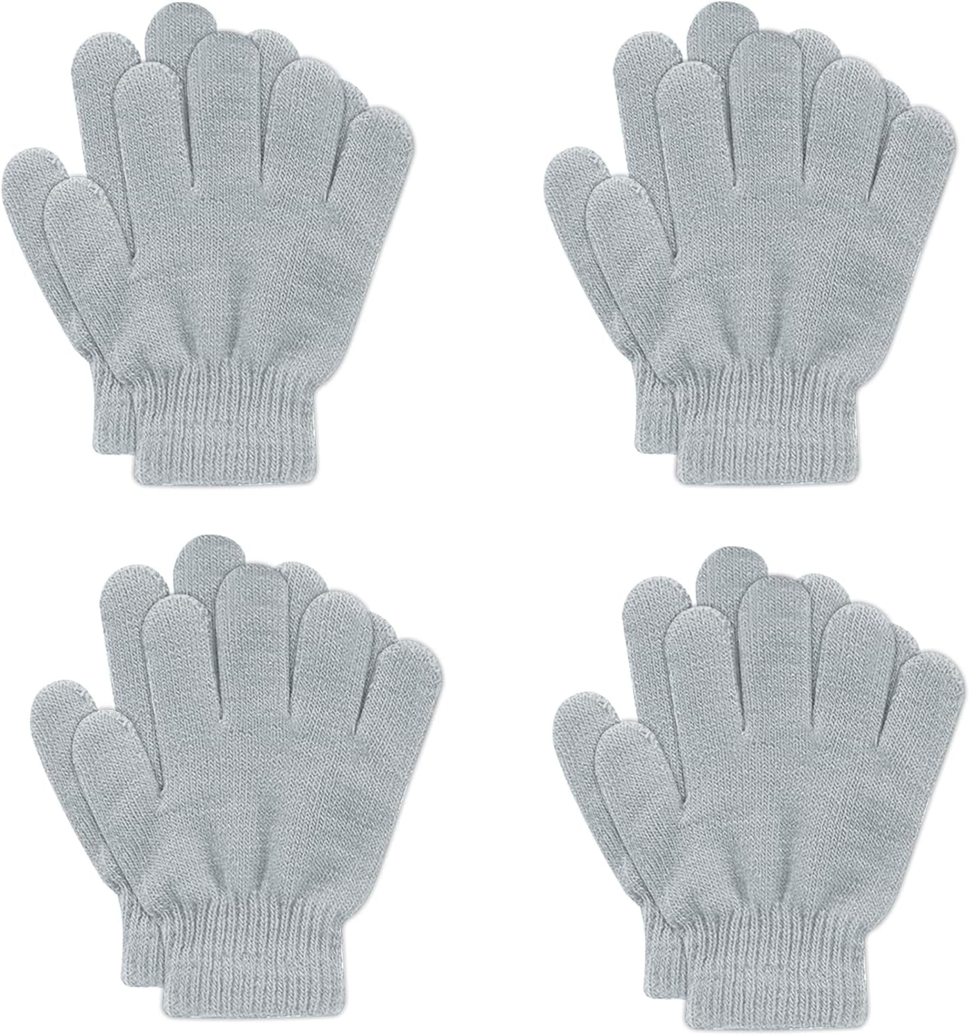 Kids Winter Gloves 1-5Pairs Magic Knit Warm Stretch Full Fingers Gloves for Boys Girls Toddler Children 1-15 Years