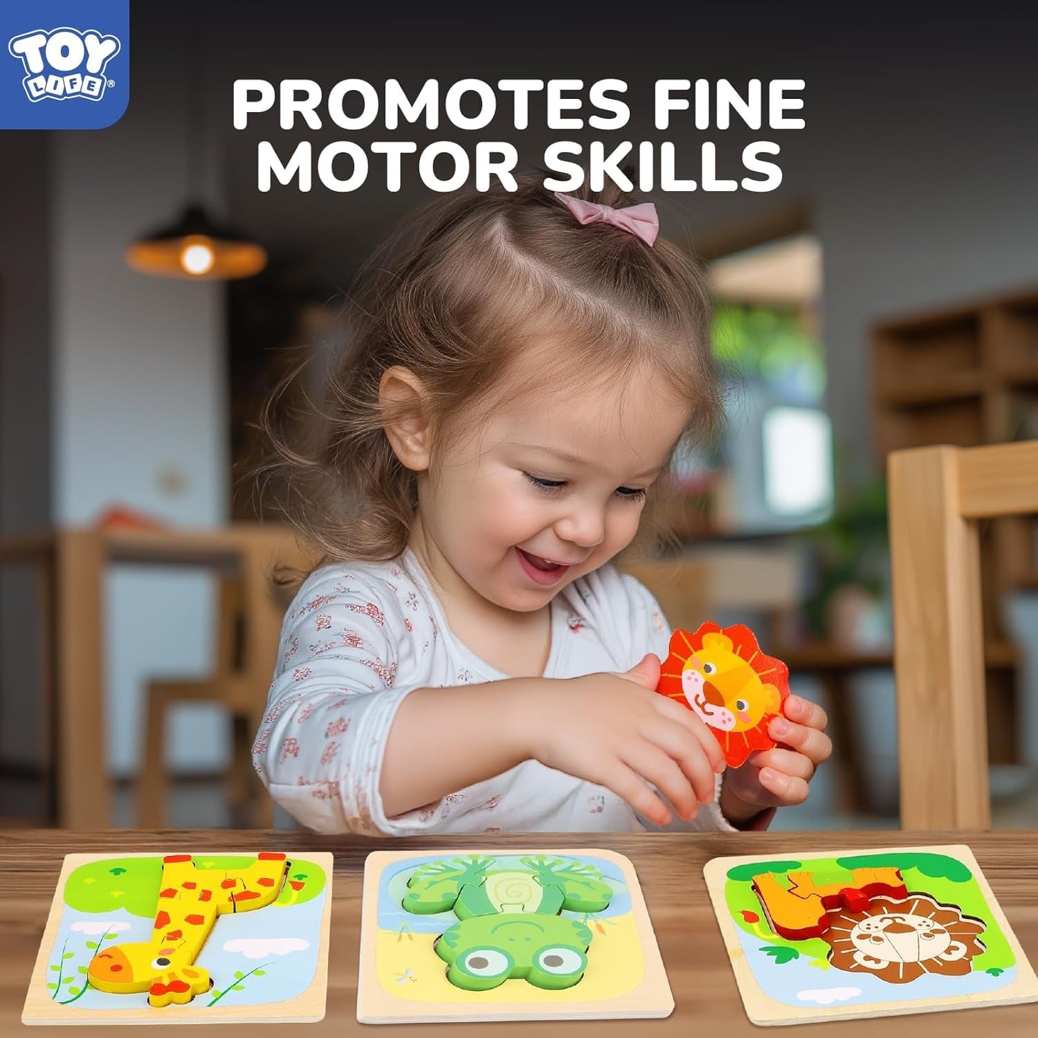 Wooden Puzzles for Toddlers 2-4, Toddler Montessori Toys for 1 2 3 Year Old Boys Girls, Animals Wood Jigsaw Puzzles, Educational Learning Toy Kids Puzzle, Best Gifts for Baby Age 1-3 2-4