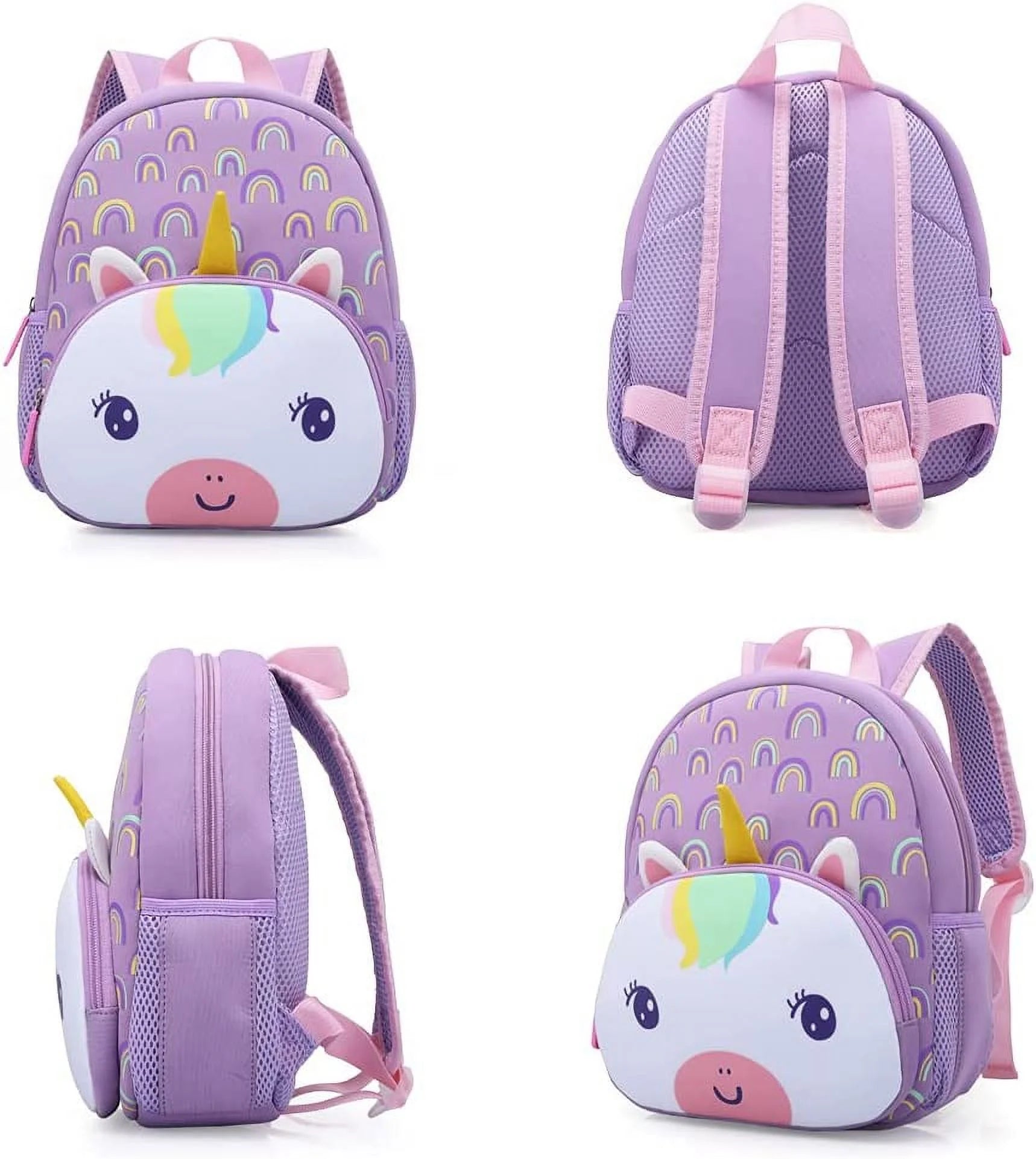 Cute Toddler Backpack Baby Girls Preschool Daycare Backpack Bookbag Schoolbag Gifts for Kids Little Girls(Rainbow Unicorn)