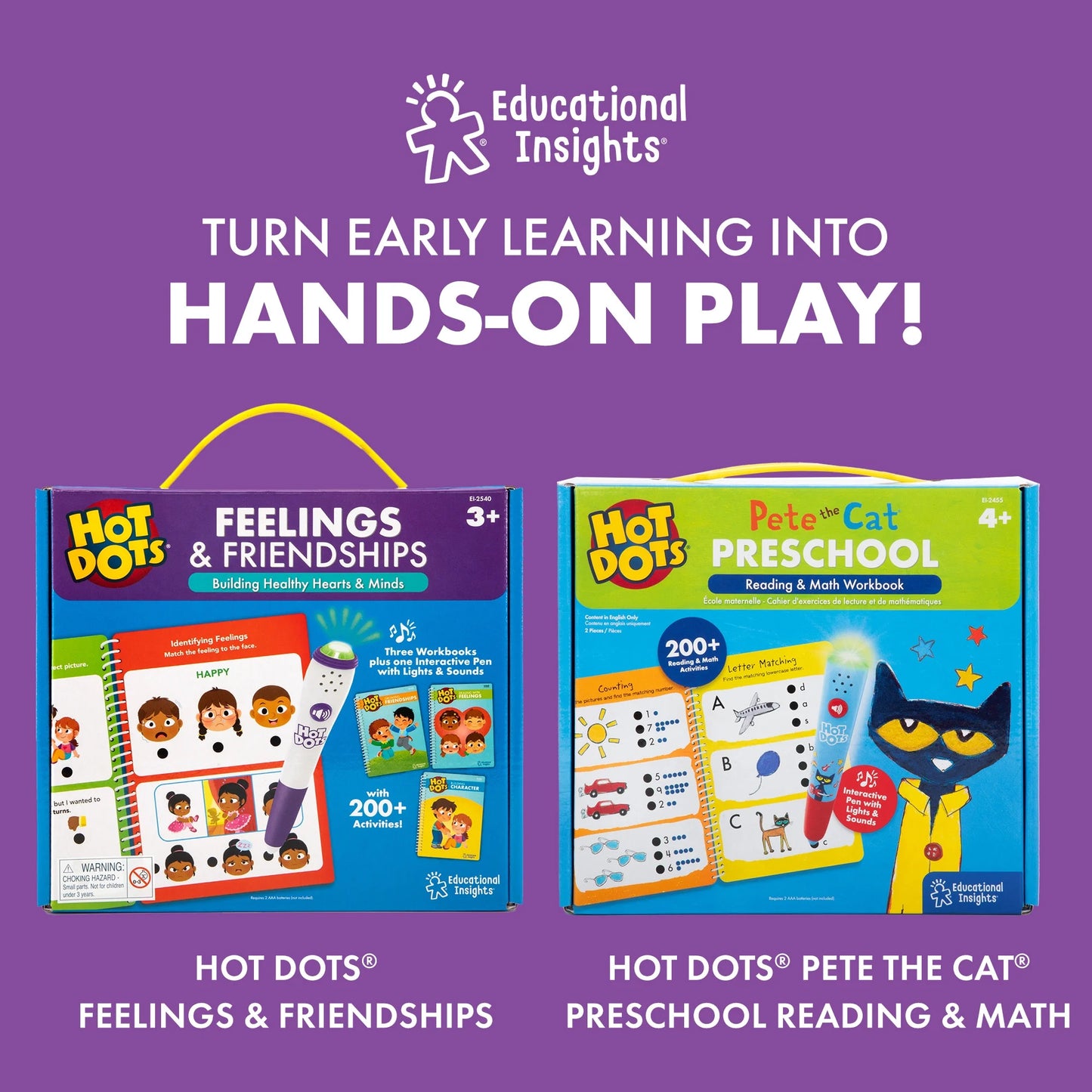 Hot Dots Preschool Essentials: Reading & Math Workbook, Ages 4+