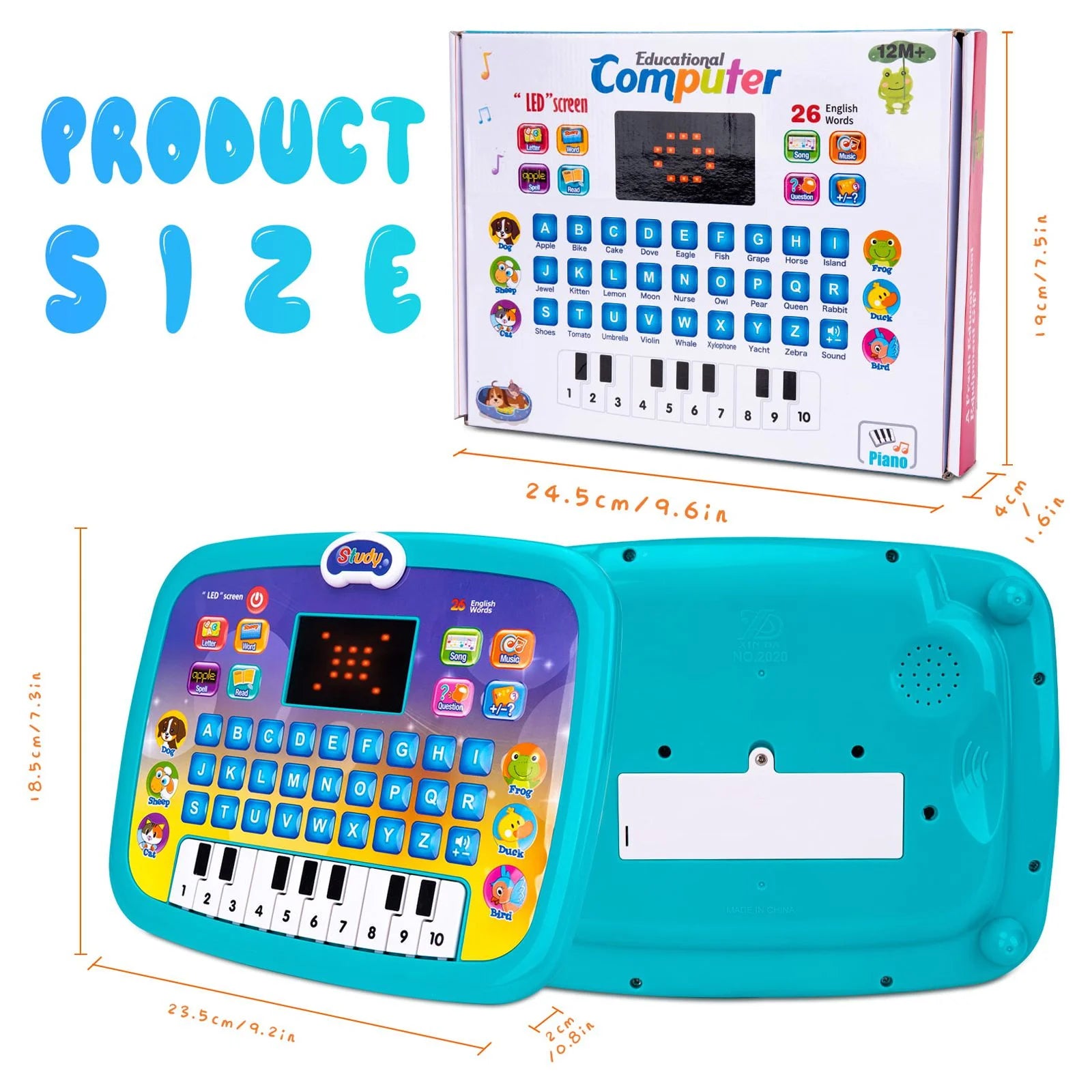 12 24 36 Months Old Toys Kids Birthday Gift Learning Computer Toy for 2 3 4 Year Old Boys Girls Educational Tablet for Toddler Age 2-5 Preschool Alphabet Math Learning Toys for 2 3 Year Old