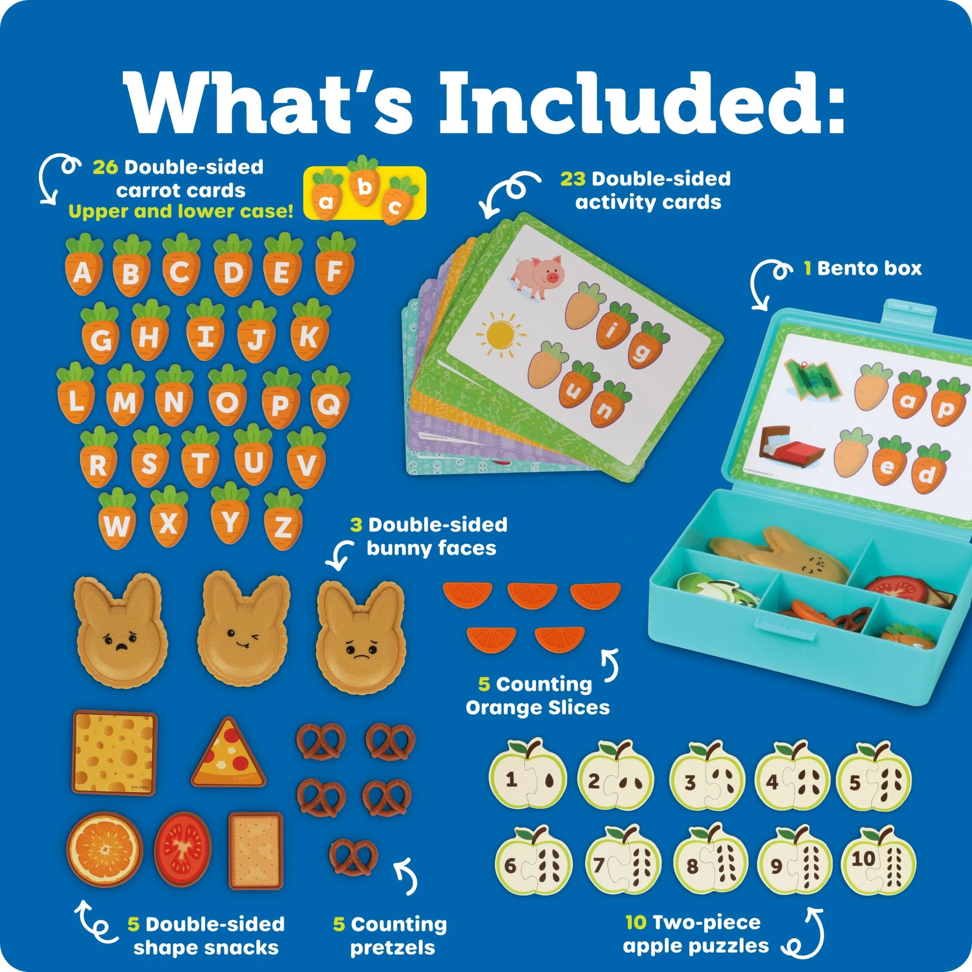 Let'S Go Bento! Learning Activity Set, 78 Pieces, Ages 3+, Preschool Learning Activities, Toddler Toys, Learning & Education Toys, Feelings and Emotios, Fine Motor Skills