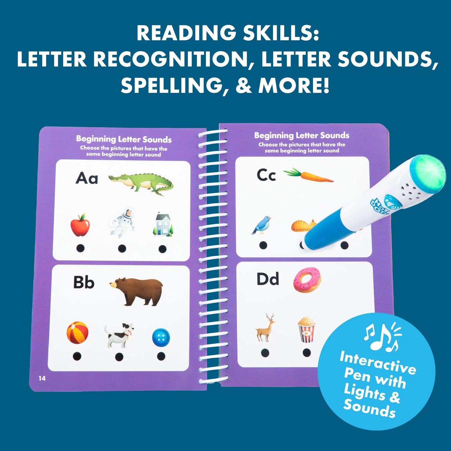 Hot Dots Preschool Essentials: Reading & Math Workbook, Ages 4+