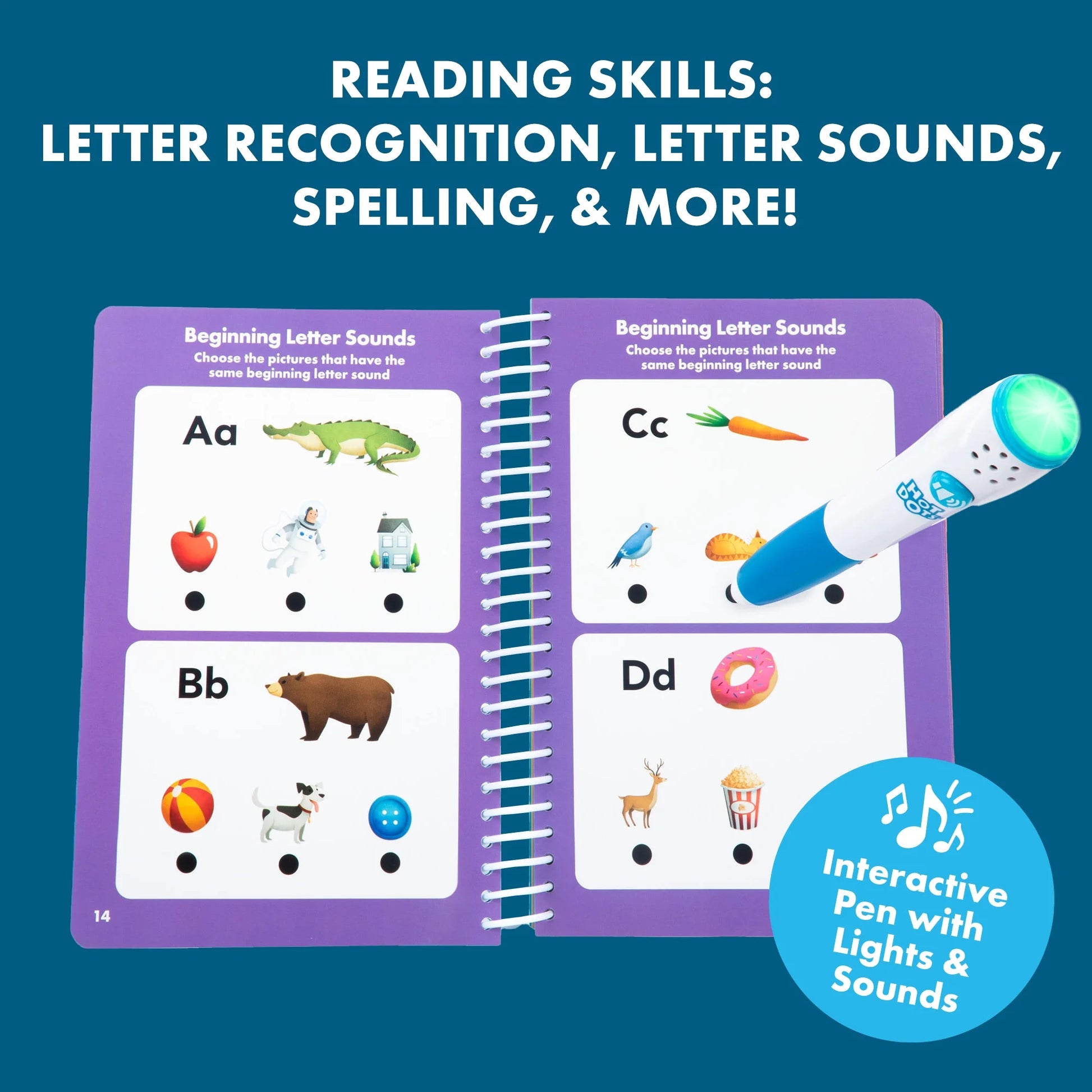 Hot Dots Preschool Essentials: Reading & Math Workbook, Ages 4+