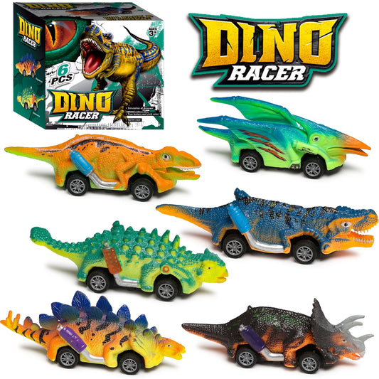 Dinosaur Toys, Boy Toys Car Ages 2 3 4 5 6, Dinosaur Pull Back Car 6 PCS for Toddlers Kids Boys Toys Ages 2-6 Years Old,Birthday Gifts.