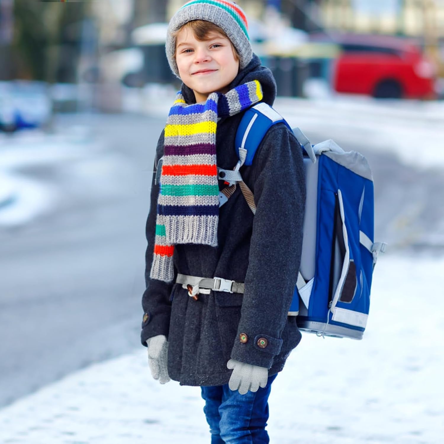 Kids Winter Gloves 1-5Pairs Magic Knit Warm Stretch Full Fingers Gloves for Boys Girls Toddler Children 1-15 Years