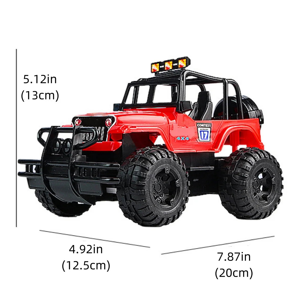 Remote Control Cars Die-Cast Toy Cars , Off-Road Truck with LED Lights, RC Toy Race Car Gifts, Red