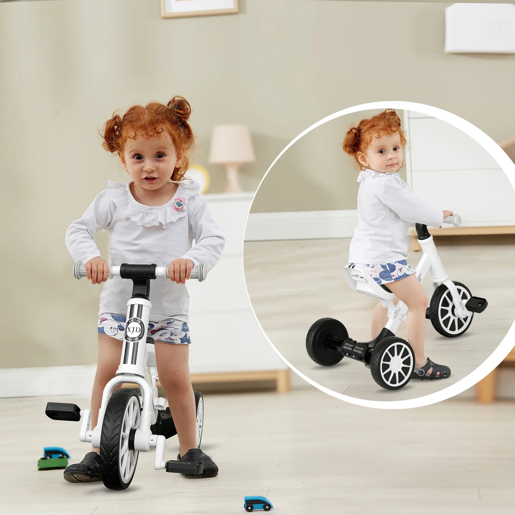 5-In-1 Toddler Bike for 1-4 Years Old Boys Girls Tricycles for Toddlers Kids Trikes for Balance Training Baby Bike Infant Trike