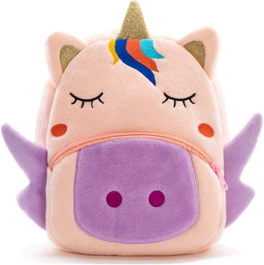 Cute Toddler Backpack Toddler Bag Plush Animal Cartoon Mini Travel Bag for Baby Girl Boy 2-6 Years(Bb Unicorn)