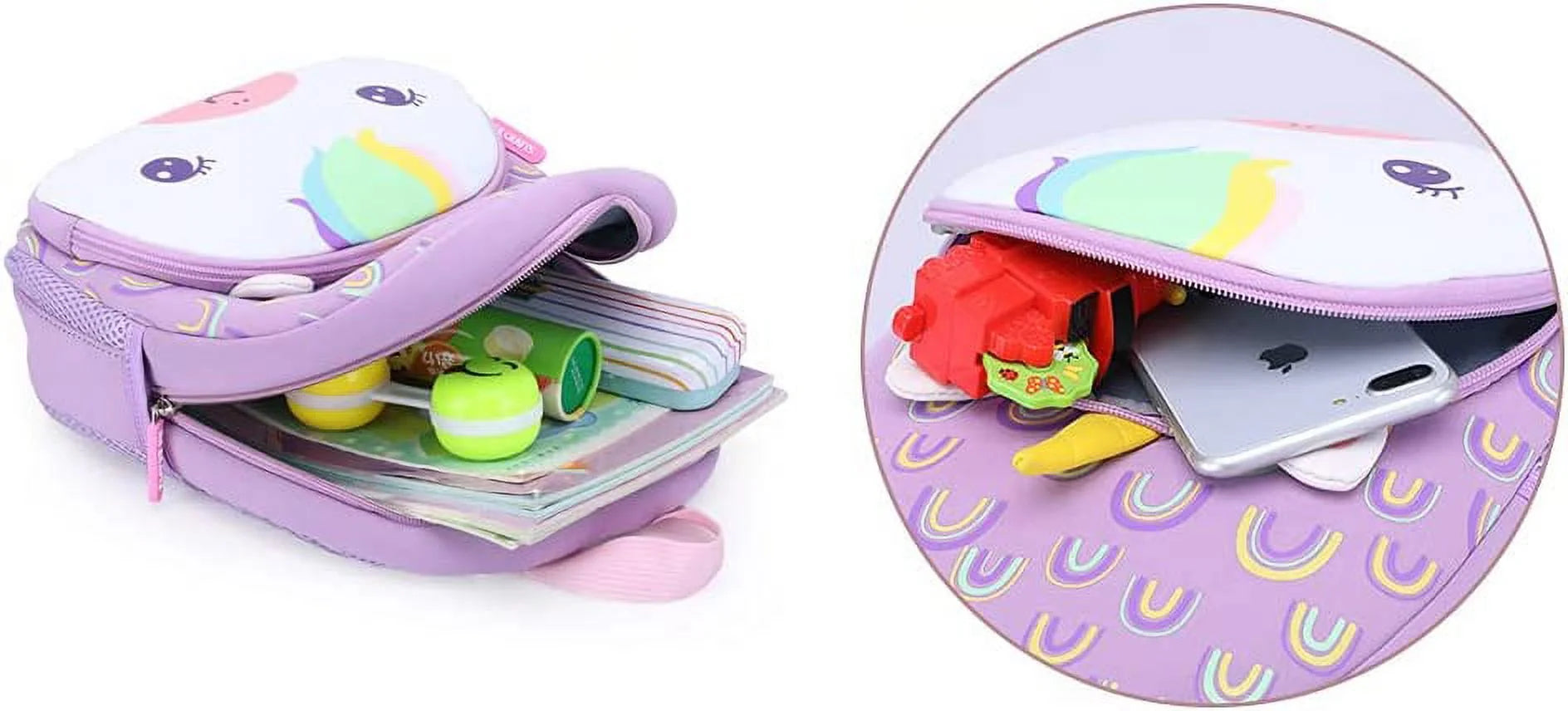 Cute Toddler Backpack Baby Girls Preschool Daycare Backpack Bookbag Schoolbag Gifts for Kids Little Girls(Rainbow Unicorn)