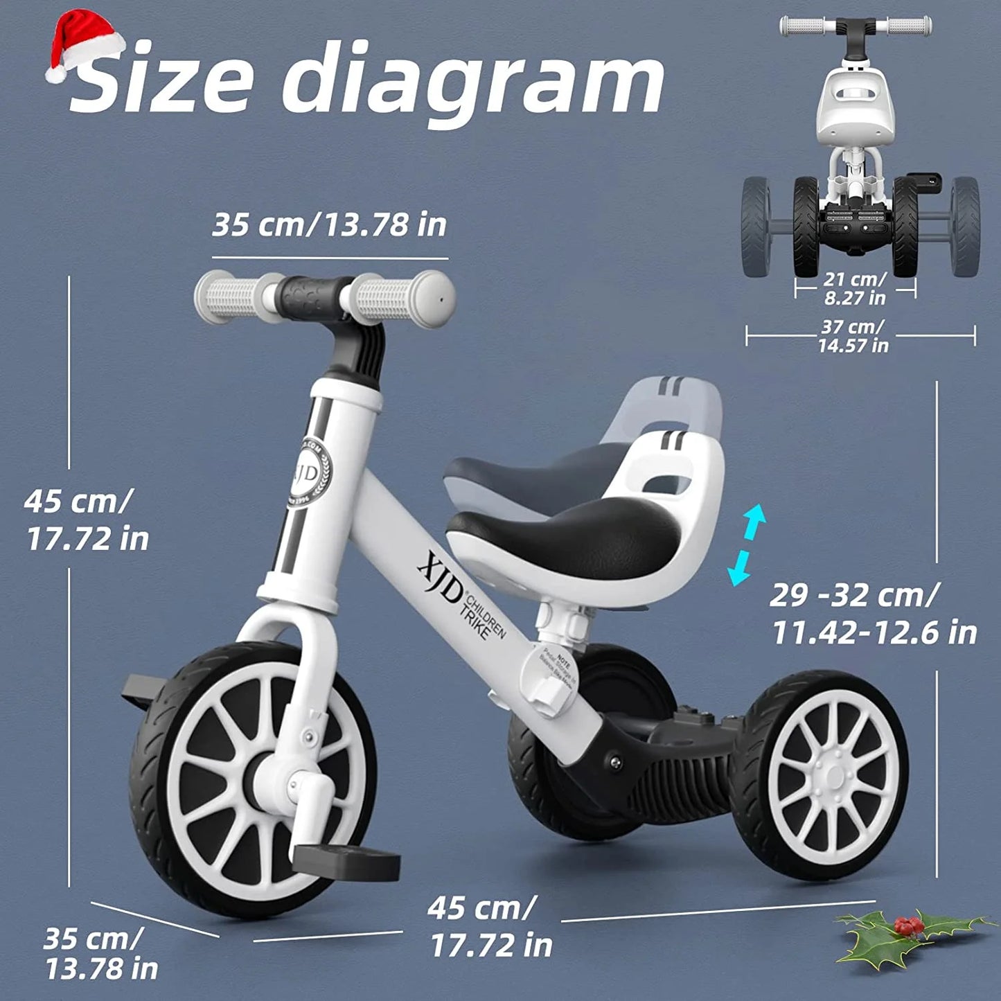 5-In-1 Toddler Bike for 1-4 Years Old Boys Girls Tricycles for Toddlers Kids Trikes for Balance Training Baby Bike Infant Trike