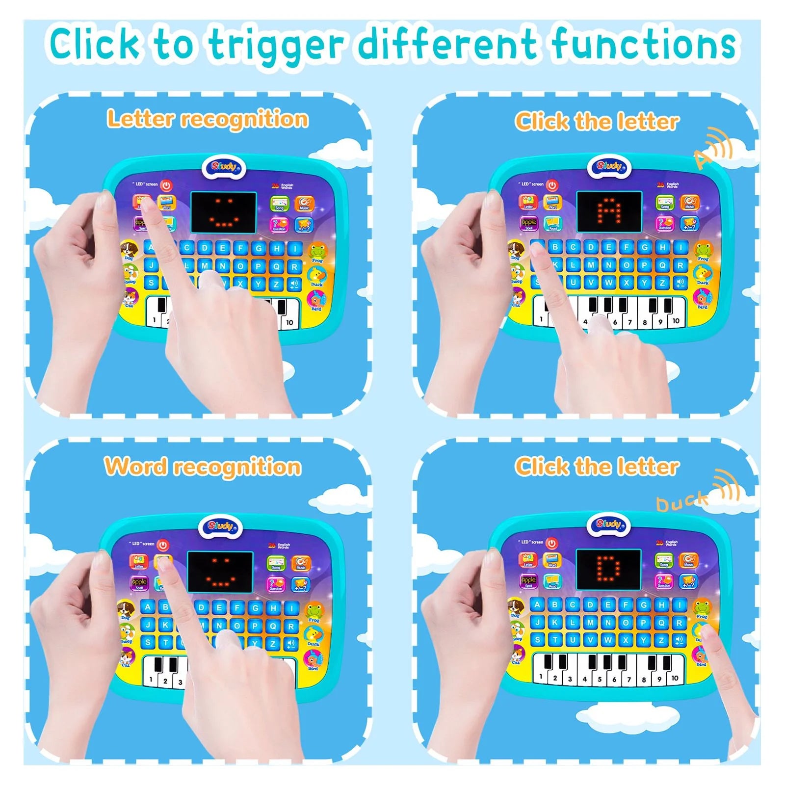 12 24 36 Months Old Toys Kids Birthday Gift Learning Computer Toy for 2 3 4 Year Old Boys Girls Educational Tablet for Toddler Age 2-5 Preschool Alphabet Math Learning Toys for 2 3 Year Old