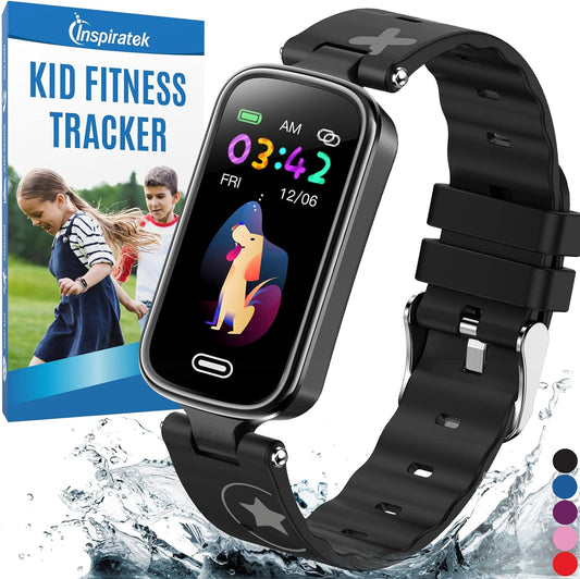 Kids Fitness Tracker for Age 5-16, 2022 Upgraded Kids Watch with Pedometer, Sleep Monitor & Calorie Counter, Fitness Watch for Girls & Boys (Black)