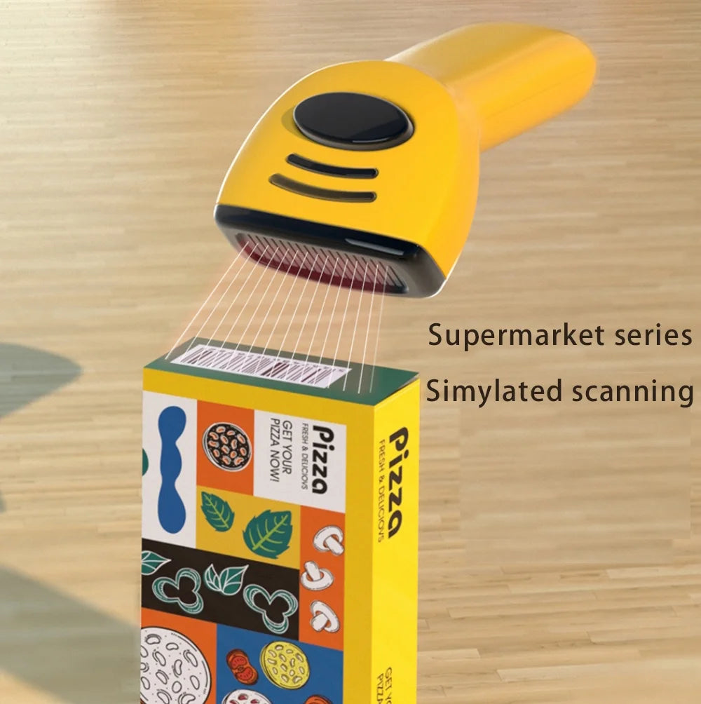 46PCS Cash Register for Kids, Kids Pretend Play Toys with Scanner, Shopping Cart, Calculator, Play Food, Toddler Toys for Boys Girls, Toys for Girls 3 6 Years, Kids Toys Cash Register-Yellow