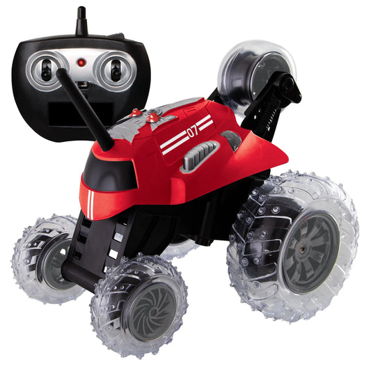 ® Thunder Tumbler Remote Control Car, with LED Lighting and 360 Spins, Age 6+, Red
